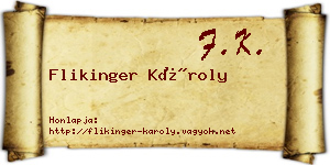 Flikinger Károly névjegykártya